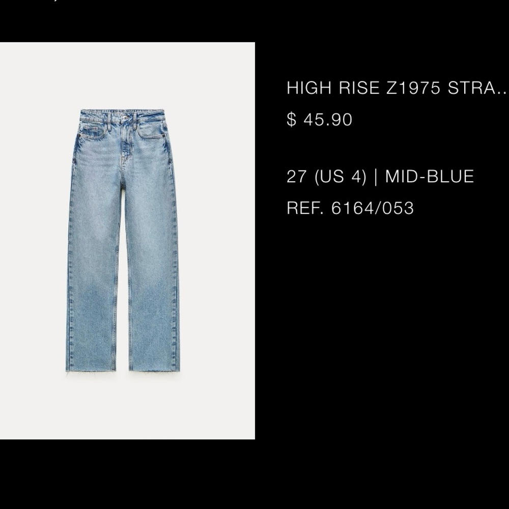 Zara High Waisted Straight Jeans - Picture 4 of 7